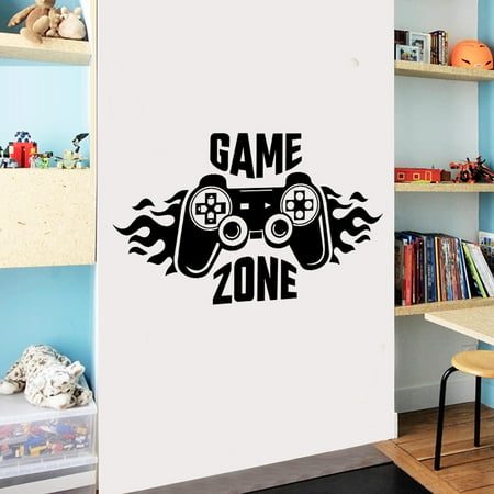 Game Zone nom jouer Jeunesse Chambre Gaming Türaufkleber murale Mural